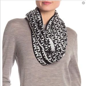 Michael Kors Logo Infinity Scarf Black and White
